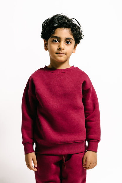 Bordeaux Unisex Kinder-Sweatshirt: Stilvoller Komfort für kleine Trendsetter!