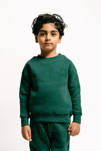 Bottle Green Unisex Kinder-Sweatshirt: Stilvoller Komfort für kleine Trendsetter!