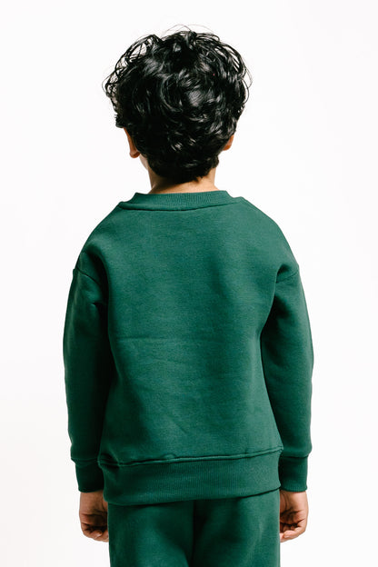 Bottle Green Unisex Kinder-Sweatshirt: Stilvoller Komfort für kleine Trendsetter!